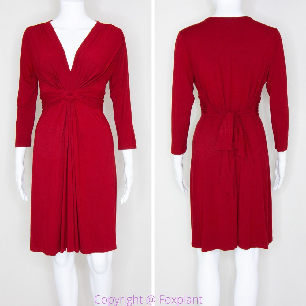 Seraphine Claret Red Knot Front Maternity Dress, size 6